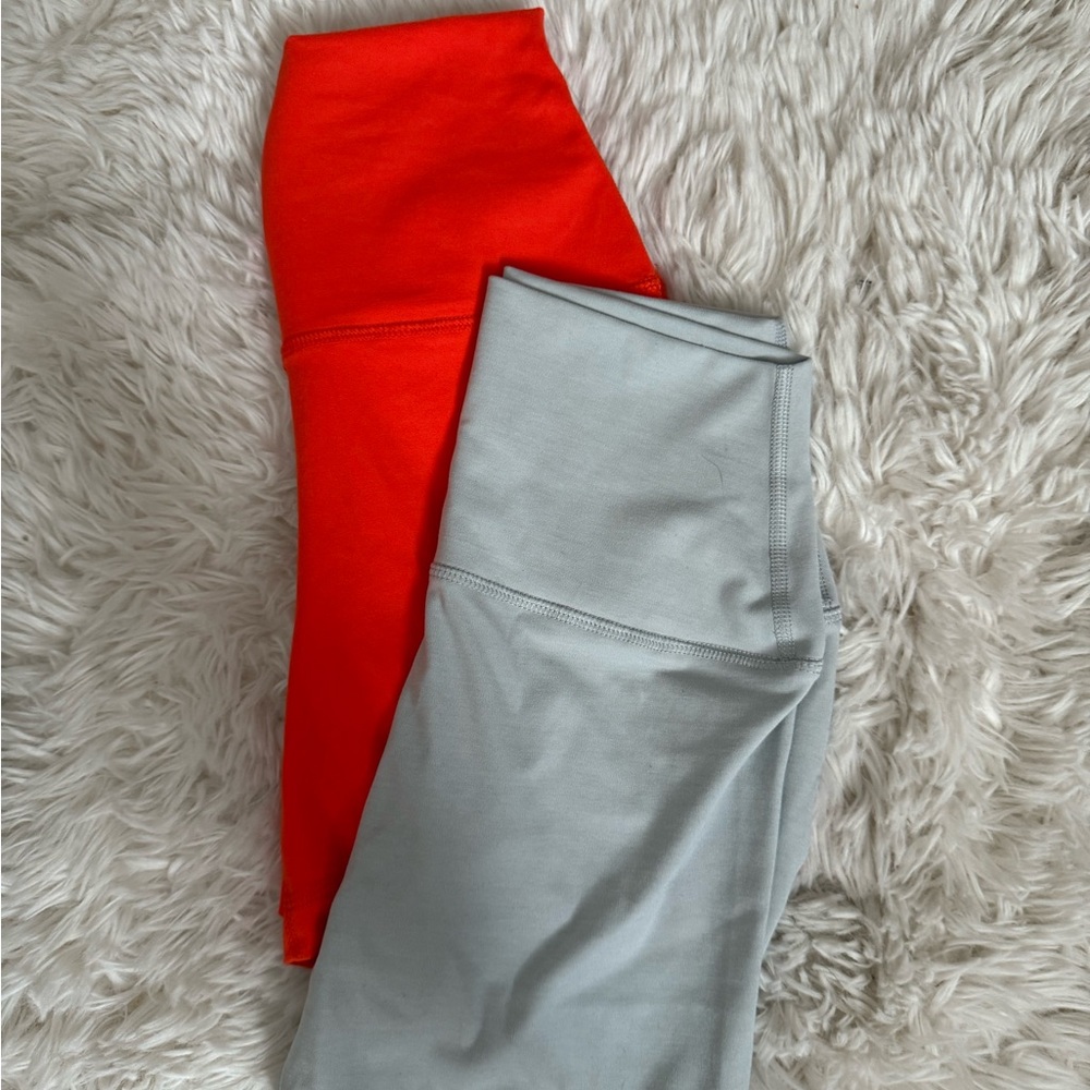 Bright Red and Light Gray Leggings